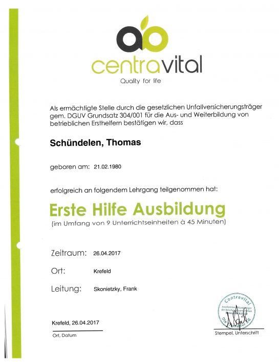 Centravital Ausbildung